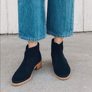 Soludos Venetian Suede Black Ankle Bootie 7